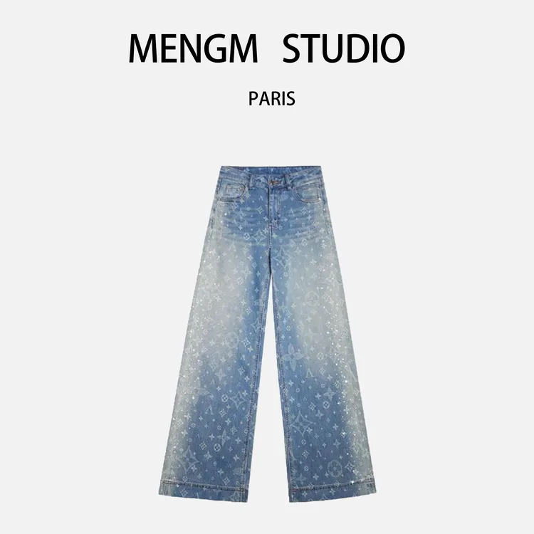 萌萌专属（满天星）2025新款烫钻牛仔老花休闲牛仔裤