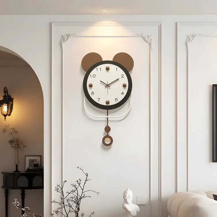 钟表挂钟客厅简约新款创意餐厅背景墙静音免打孔带灯装饰挂墙时钟