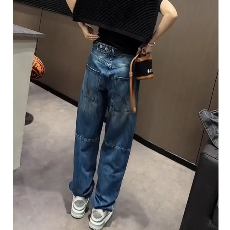 小个子牛仔裤女2025秋季新款裤子显瘦高腰蓝色时尚百搭窄版直筒裤