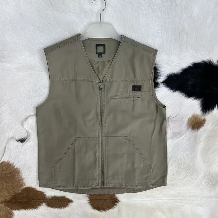 美单大牌剪标 结实耐磨 男士纯棉帆布拉链薄款背心马甲241