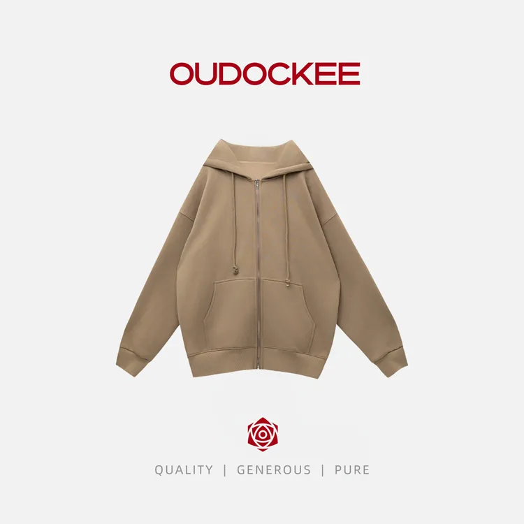 OUDOCKEE 鸥纪儿【棉】麦当娜 宽松连帽休闲简约卫衣 WACE621T