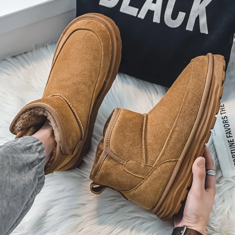 冬季大码男鞋45加宽加大一脚蹬46加绒加厚保暖雪地靴47东北大棉鞋