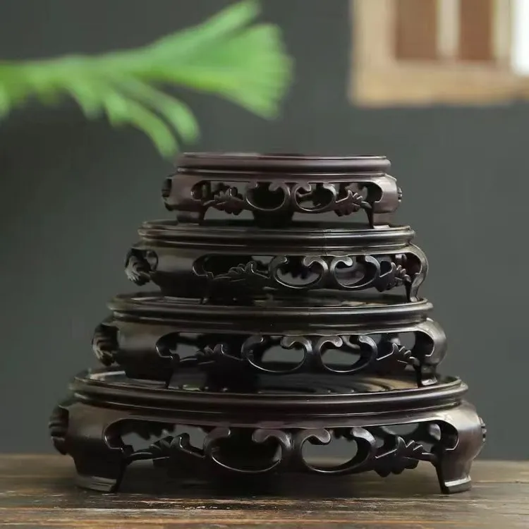 新中式花盆底座托盘花瓶鱼缸兰花绿植摆件底座大号园艺用品