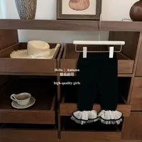 【甜品起司】超美！韩系女宝宝甜美可爱小香风夹洋气花边加绒打底裤
