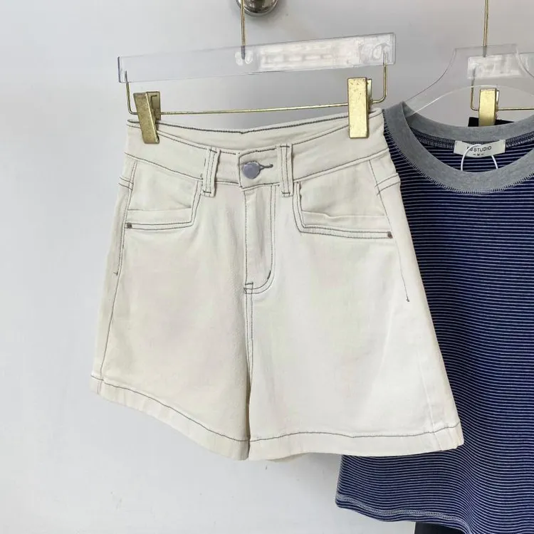 十三行品质白色2025新款韩版显高显瘦百搭辣妹牛仔短裤女高腰休闲