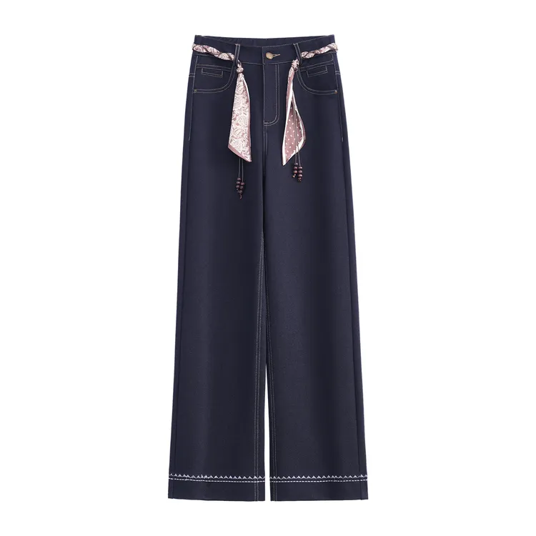 后妈裤秋冬加绒爆款2025新款腰带窄版牛仔直筒裤女炸街潮款裤子女