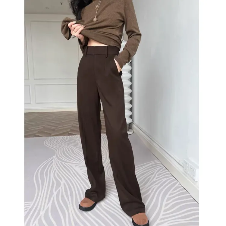 XiANJiE  2025【显瘦到没朋友】美拉德高腰经典延续老钱风直筒裤