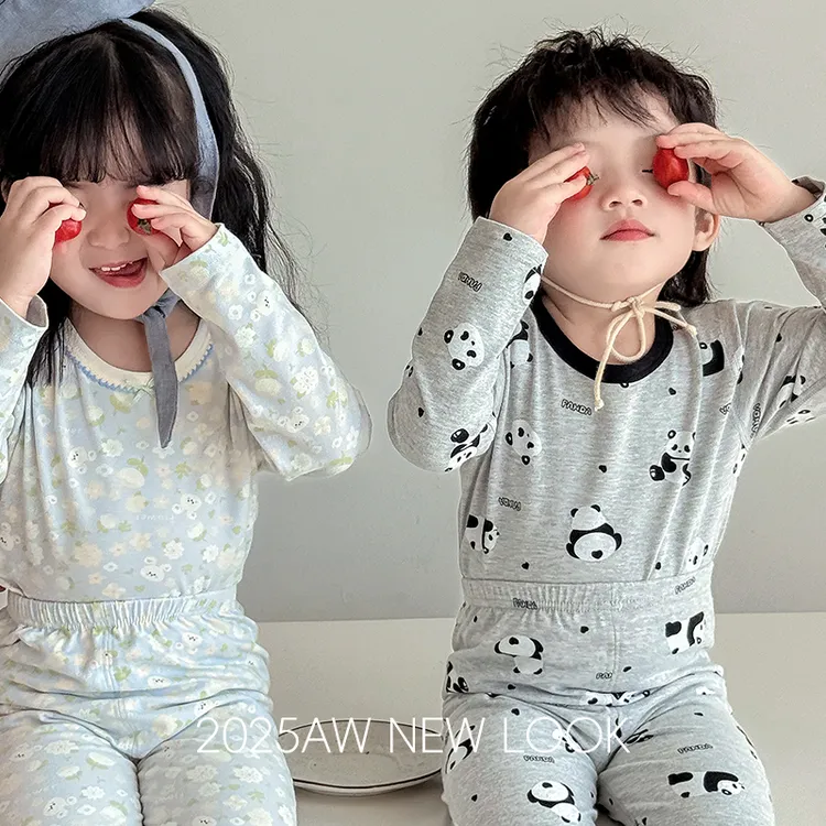 儿童纯棉秋衣秋裤内衣新疆长绒棉新款儿童长袖家居服男女童套装