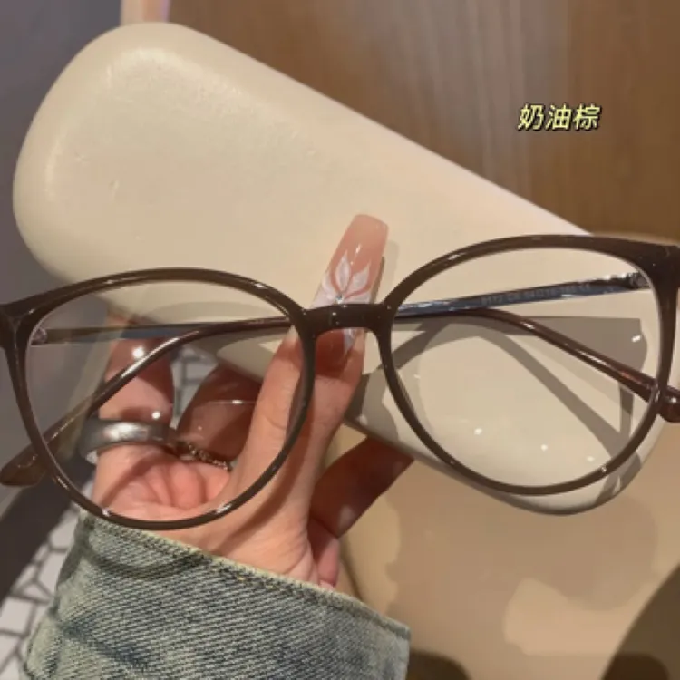 韩系玳瑁猫眼眼镜女近视可配度数大框显瘦素颜豹纹眼镜框8172