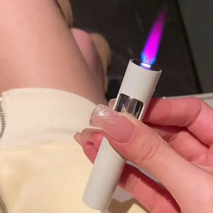 圆柱黑磨砂创意打火机迷你高颜值打火机网红防风个性卡通送男朋友
