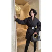 LYXJ【诺莎晚宴】秋冬时尚气质收腰小众设计厚外套10688