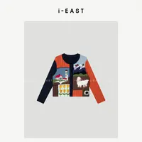 i-EAST QQ 油画拼图~时尚休闲款针织毛衫5D SY9608