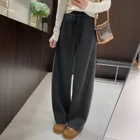 IMFLY金小金自制女装 休闲裤DYK2861秋季慵懒风百搭阔腿弯刀卫裤