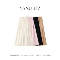 YANG GZ【慵懒假日】羊毛桑蚕丝混纺休闲阔腿长裤女 GZ5153CP602548