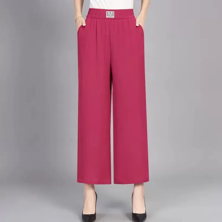 【超凉爽直筒裤】夏季薄款九分休闲阔腿裤子时尚百搭妈妈装宽松显瘦