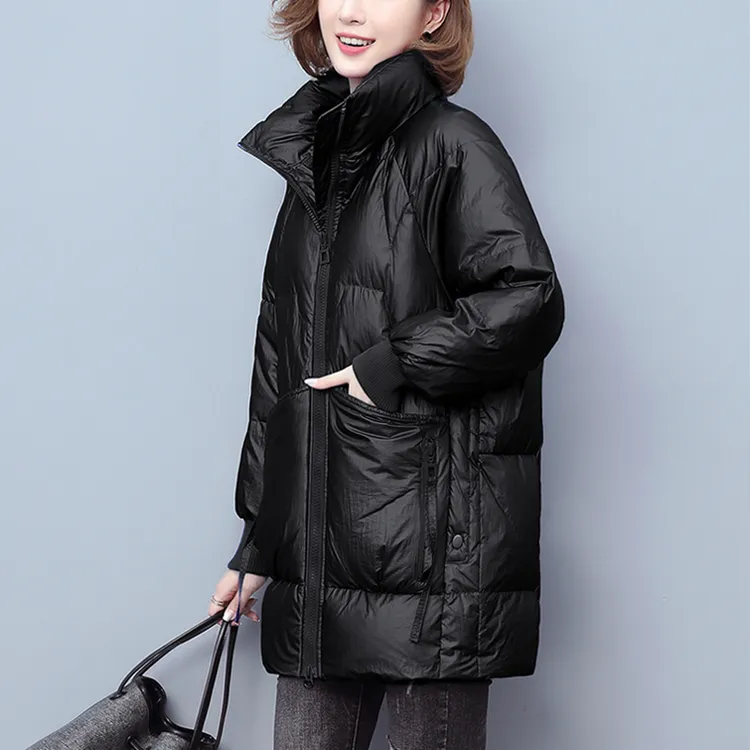 棉衣中长款宽松型女保暖韩版时尚棉服大码冬季立领外套