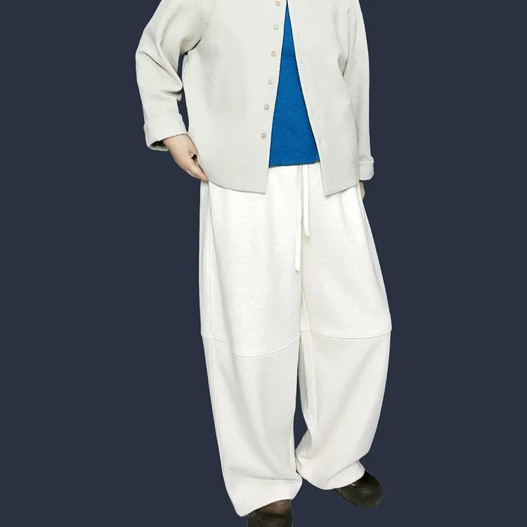 秋冬新款绵羊毛莱赛尔混纺垂坠软糯显瘦墩实保暖可水洗长裤