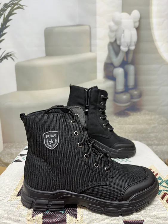 工装靴短靴透气男鞋马丁靴防水侧拉链防滑户外靴子3317微瑕疵