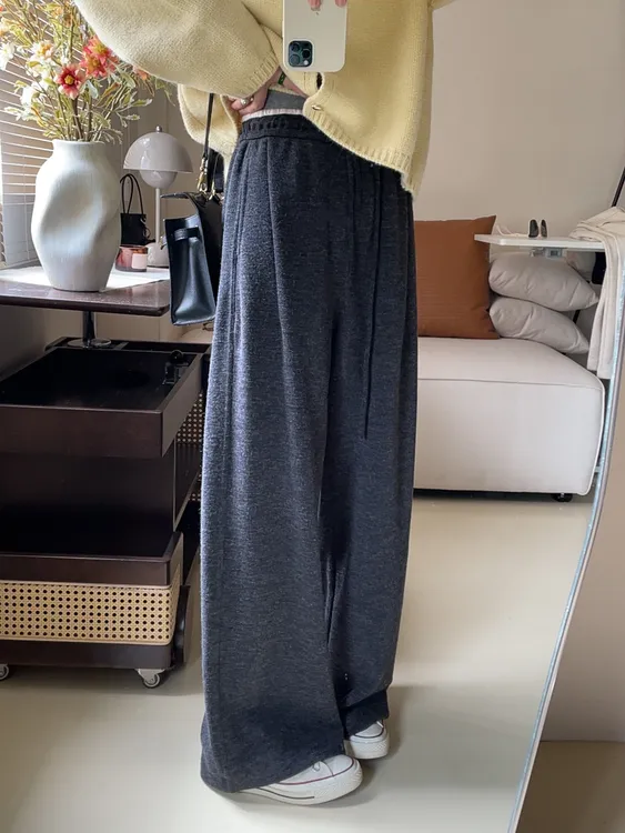 【北海云堤】复古宽松型秋季休闲通勤百搭窄版显瘦直筒裤