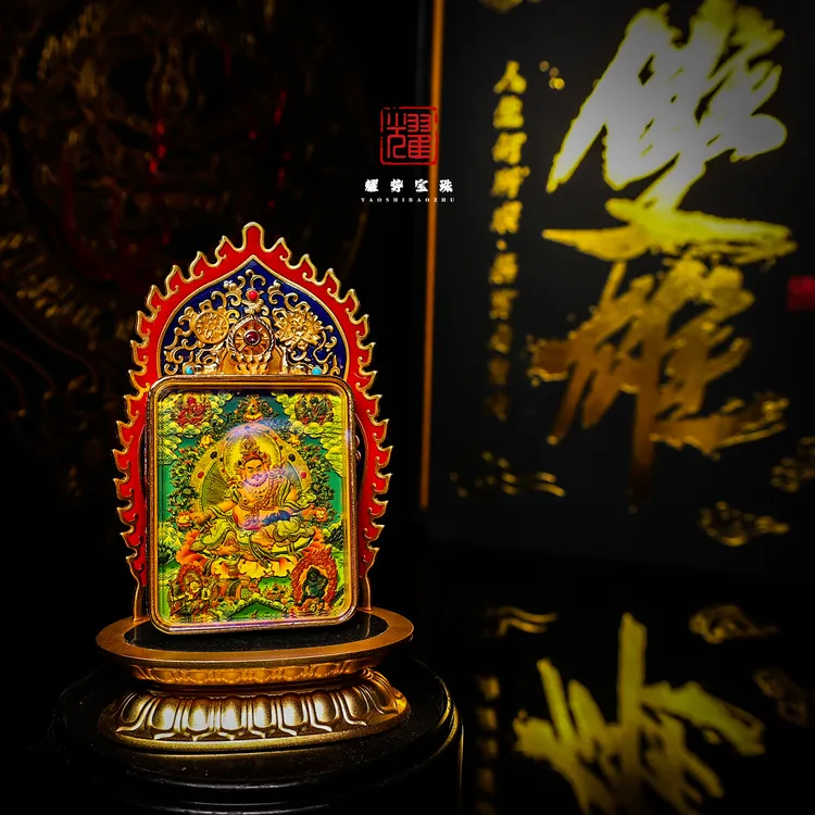 【耀】鼎力相助·新款双雄黄财神大黑天双面唐卡
