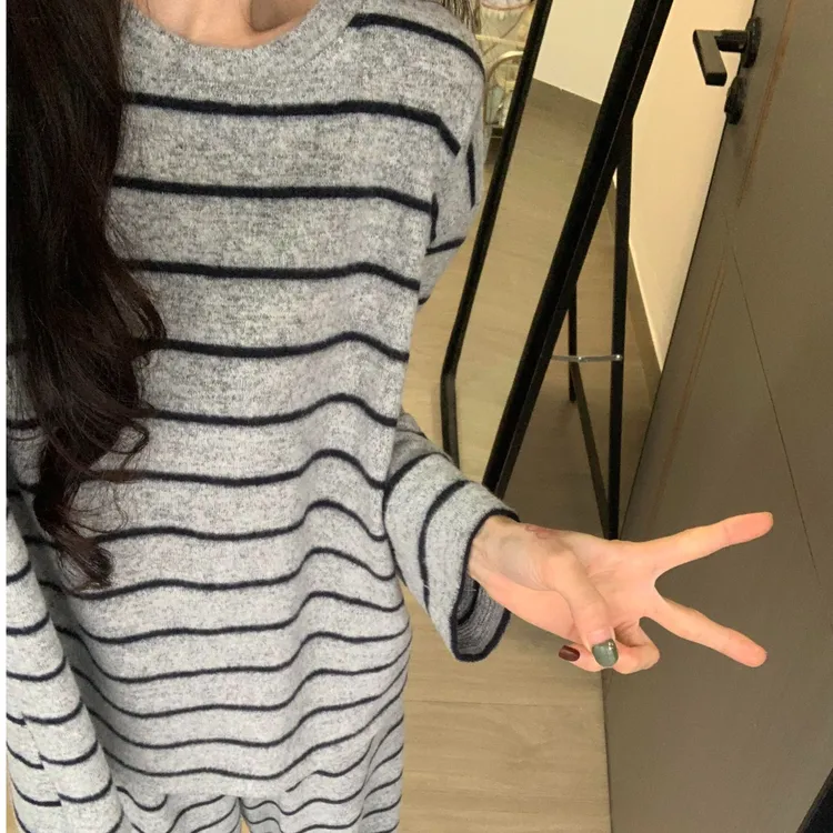 【纯色简约花边】拼接开衫睡衣女春秋季新款舒适透气家居服套装外穿
