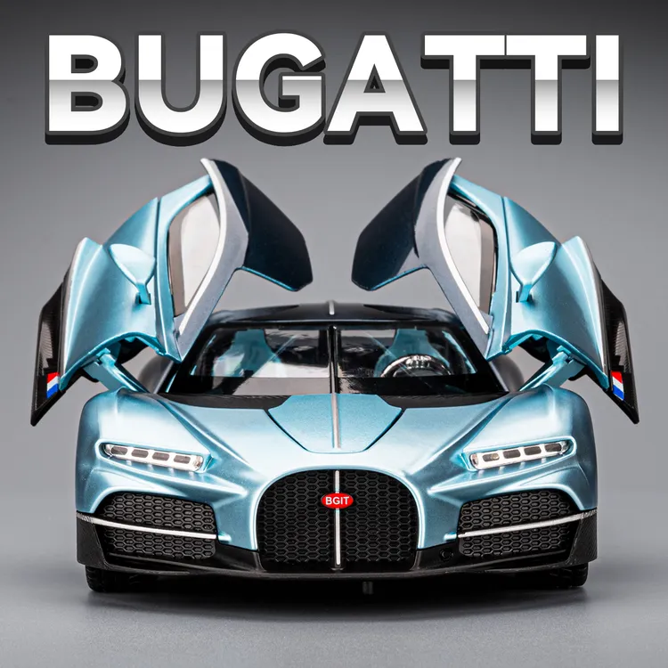 布加迪车模合金仿真陀飞轮超跑玩具车男孩赛车小汽车收藏摆件