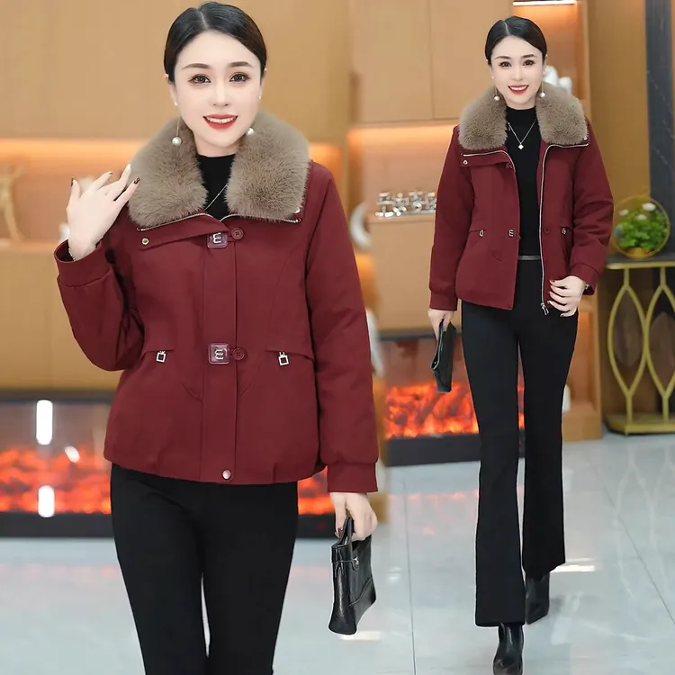 巨好看的冬装厚毛领外套女2025新款加绒加厚保暖派克棉服时尚大衣