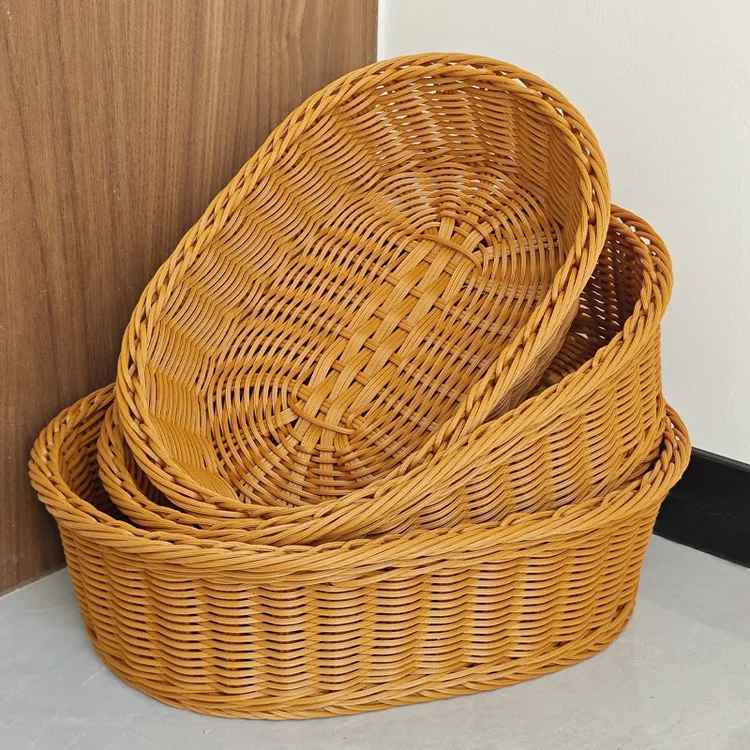 Q26组合拍一发三客厅桌面零食水果果盘托盘手工篮子