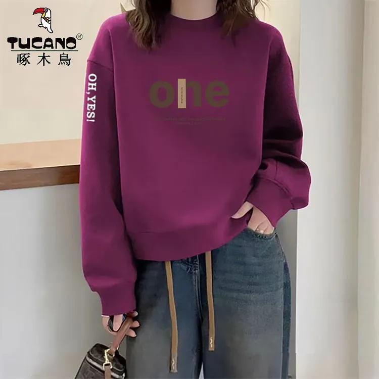啄木鸟纯棉女装时尚显瘦宽松百搭卫衣高级感流行时尚潮牌爆款上衣