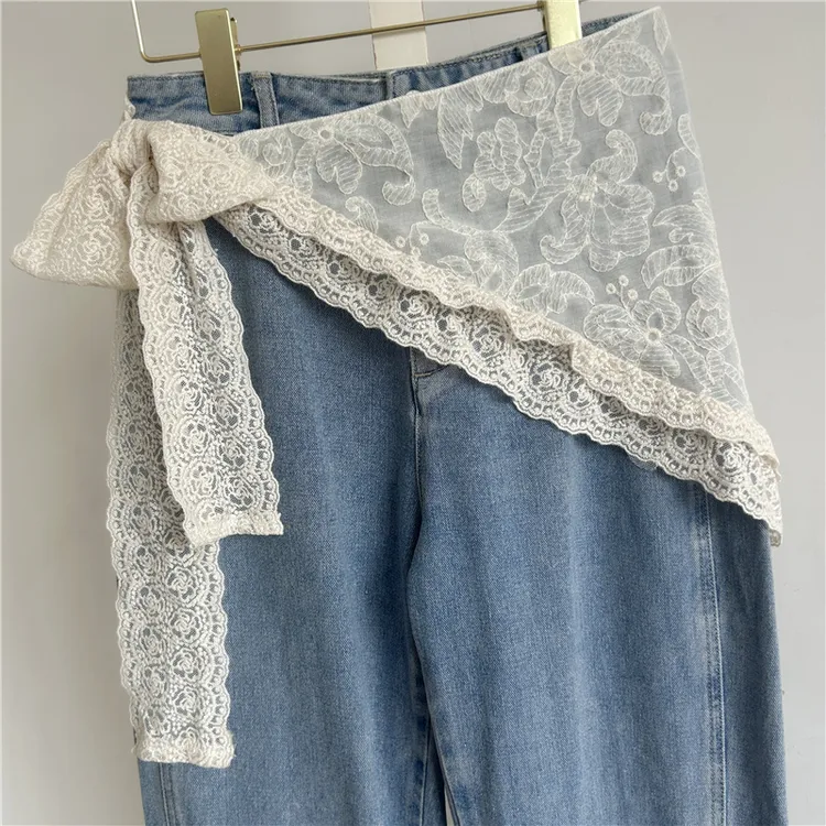 时尚三角巾屁帘腰带女蕾丝花边系带牛仔裤裙帘夏季韩版百搭腰封