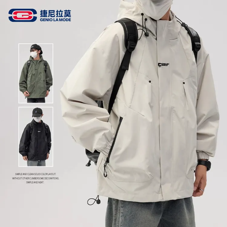 【敖瑞鹏代言】GENIOLAMODE三防冲锋衣外套男士夹克新款秋冬季工装