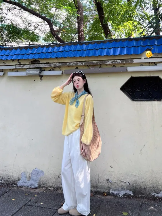 时尚新款韩系漂亮出片衣服慵懒风显瘦上衣休闲裤子入秋一整套女装