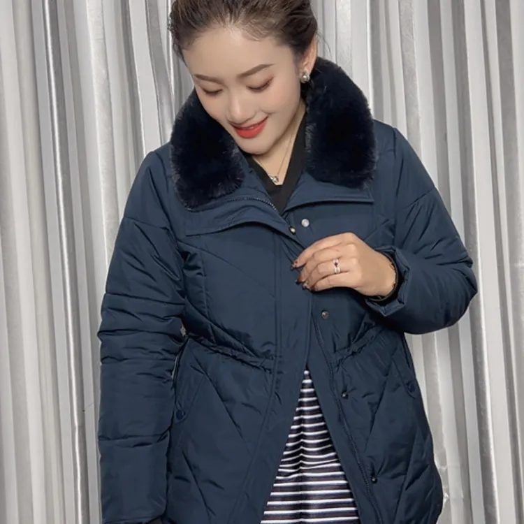 中老年毛领纯色外套888