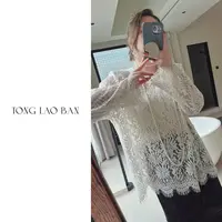 TONG 大码微胖【五色花】蕾丝上衣