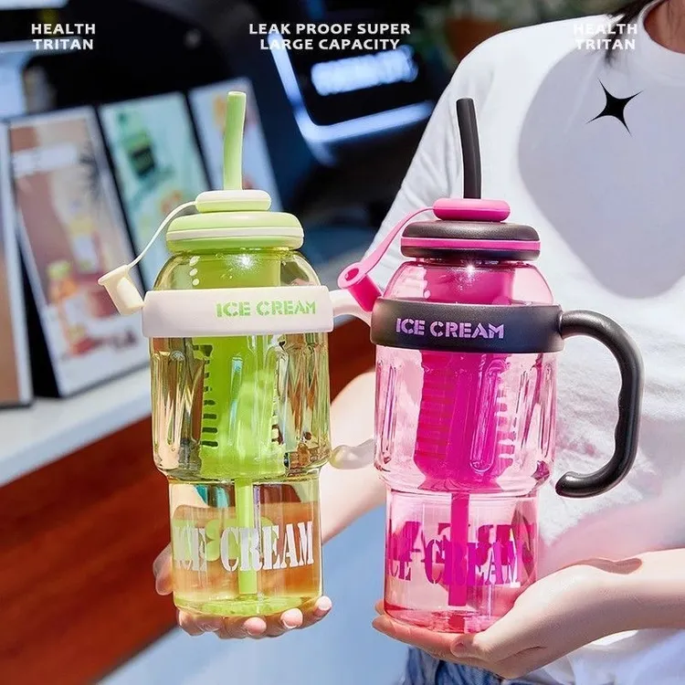 大容量夏季冷饮杯肚肚杯可爱ins简约高级防摔日用cc