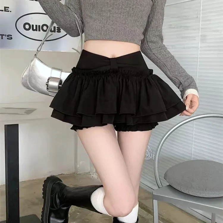 白色蓬蓬半身裙女春夏2025新款芭蕾风高腰小众设计感A字蛋糕短裙