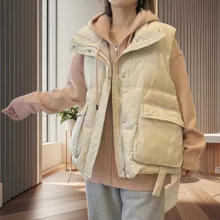 马甲白鸭绒女2026新款短款冬季外穿韩版宽松网红时尚马甲羽绒外套