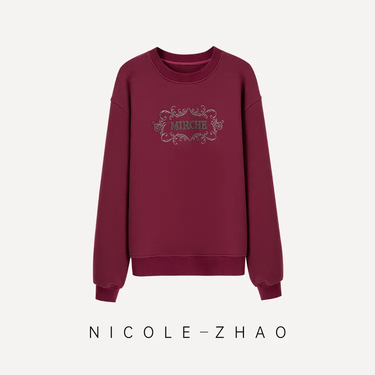 4MCT002【贵姐NICOLE】2025年套头休闲纯色卫衣女