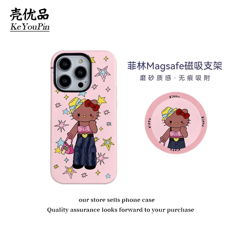 夏日甜酷美少女磁吸菲林二合一适用苹果17promax16防摔手机壳小米