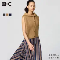 优衣库合作款/女装华夫格连帽针织背心/25秋冬新款479675