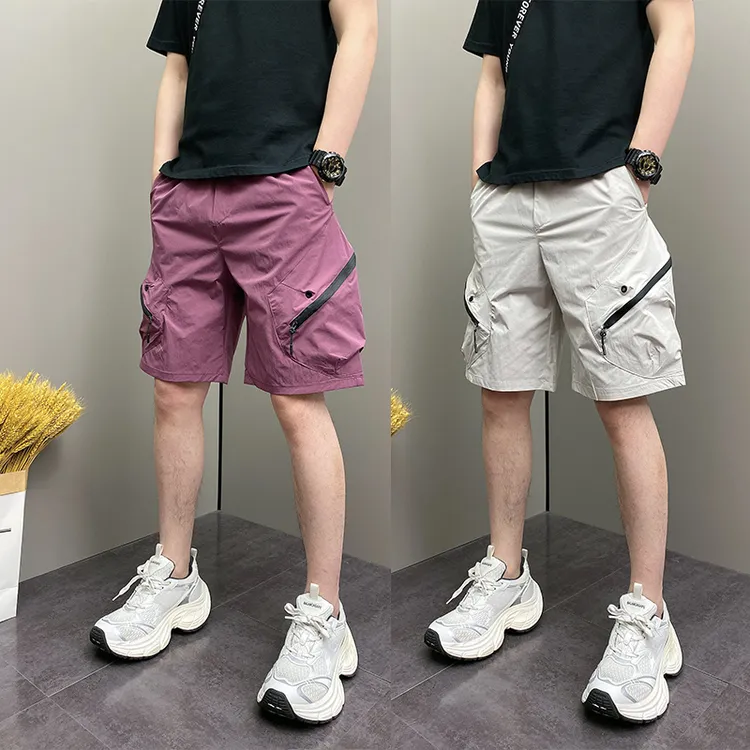 2025年夏季薄款潮流韩版痞帅宽松哈伦裤青年男士休闲四分裤美式男