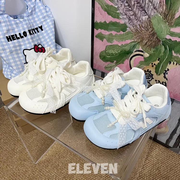 【ELEVEN】裙子德训鞋女新款夏季软底网面休闲鞋透气百搭小白鞋