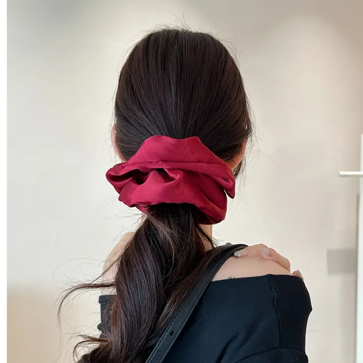 新年大红发圈超大18cm直径缎面大肠发圈气质时尚感肥肠头绳