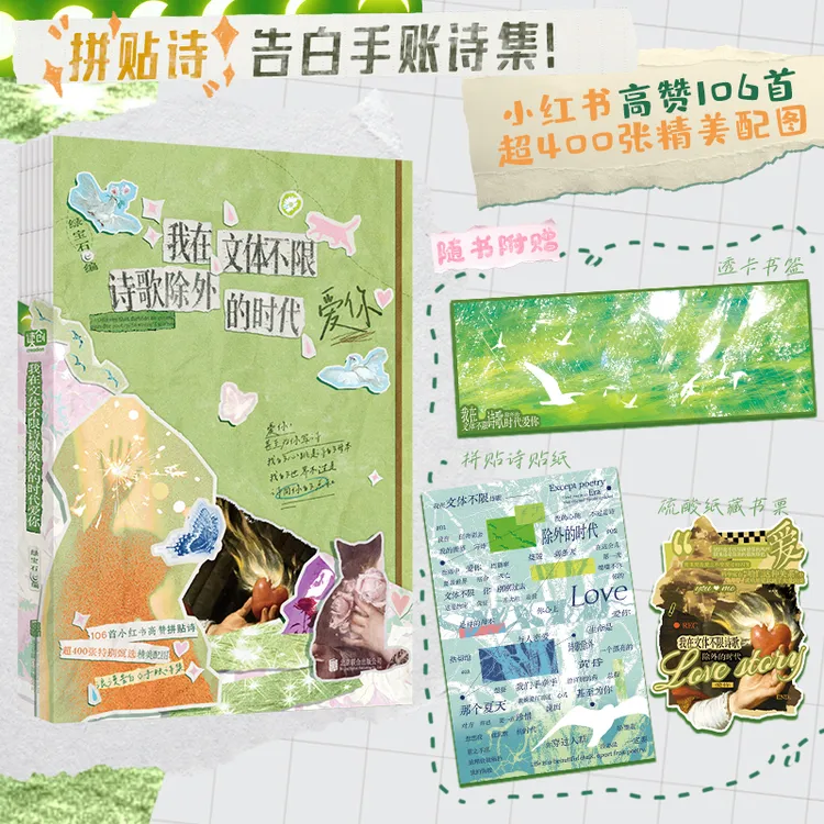 我在文体不限诗歌除外的时代爱你 拼贴诗手账诗集 附赠品
