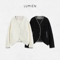 【LUMIEN 新品】“静雅暖絮”绵羊毛柔软蓬松蝙蝠袖外套LX5IWW169