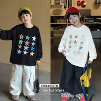 棉小班童装秋款星星印花宝宝打底衫洋气宽松柔软儿童T恤AQ5001