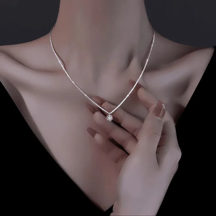 铜合金项链 拍一发四 韩版精美轻奢满天星项链送女友坠链设计感