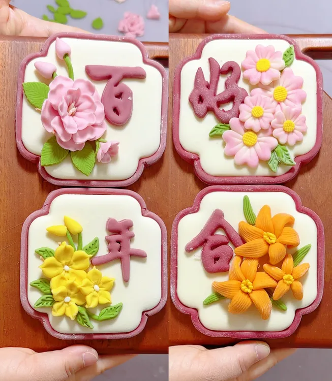 （茉莉蜜茶主播 ）定制款复古百年好合花饽饽模具版权产品