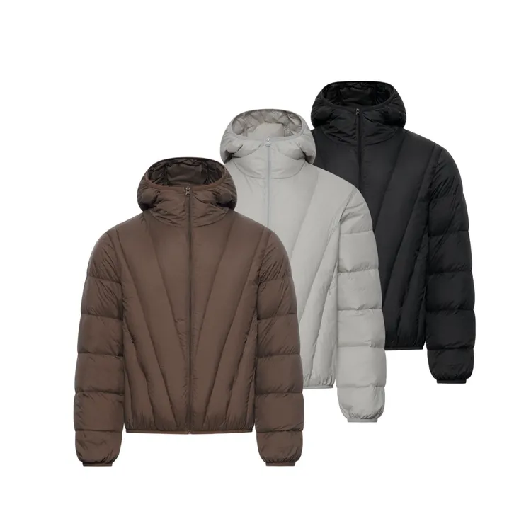 SOUTHFISH 鳞甲V型排骨羽绒服充绒量90白鸭绒130g连帽轻量羽绒服