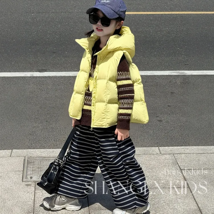 女童马甲秋冬装2025新款女大童洋气时髦坎肩背心儿童加厚保暖上衣